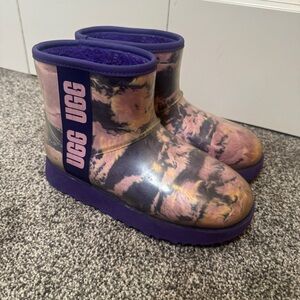 UGG Classic Clear Mini Marble Boots Violet Night Women’s 5 Waterproof